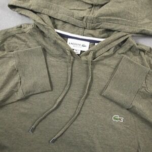 Lacoste Tennis Lightweight Hoodie Sweater Pullover Mens Green Cotton M Preppy